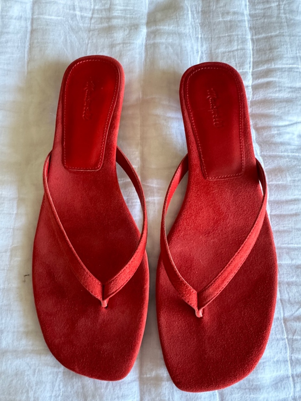 Madewell Red Suede Thong Sandals